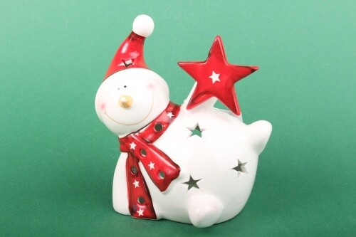 Schneemann mit stern windlicht - stern,