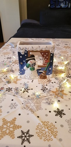 Windlicht schneemann mit - windlicht,