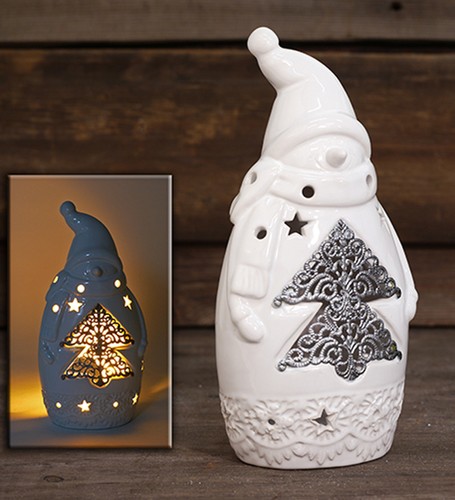 Windlicht schneemann keramik - windlicht,