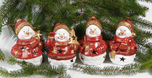 Ein teelichthalter schneemann - teelichthalter,