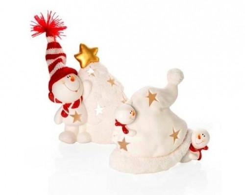 Windlicht schneemann aus - schneemann,