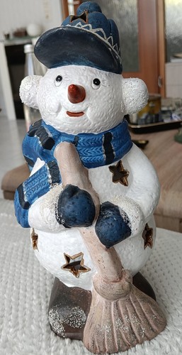 Keramik schneemann windlicht - keramik,