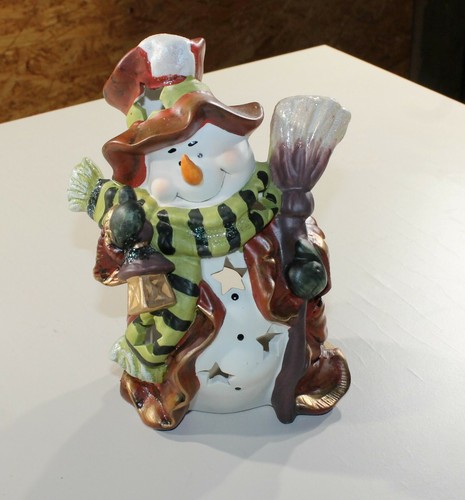 Windlicht schneemann keramik - windlicht,